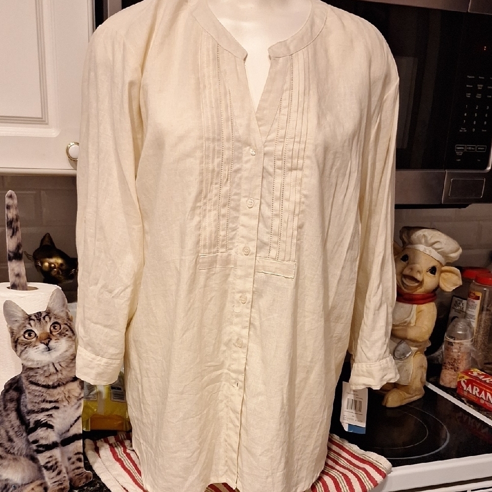 z C.D. Daniels Button Down 3/4 Sleeve Plus Size  Shirt 2X.  NWT